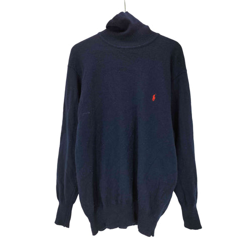 ポロバイラルフローレン Polo by RALPH LAUREN LAMBSWOOL ラムウール ポニー 刺繍 タートルネック ニット セーター メンズ import:L